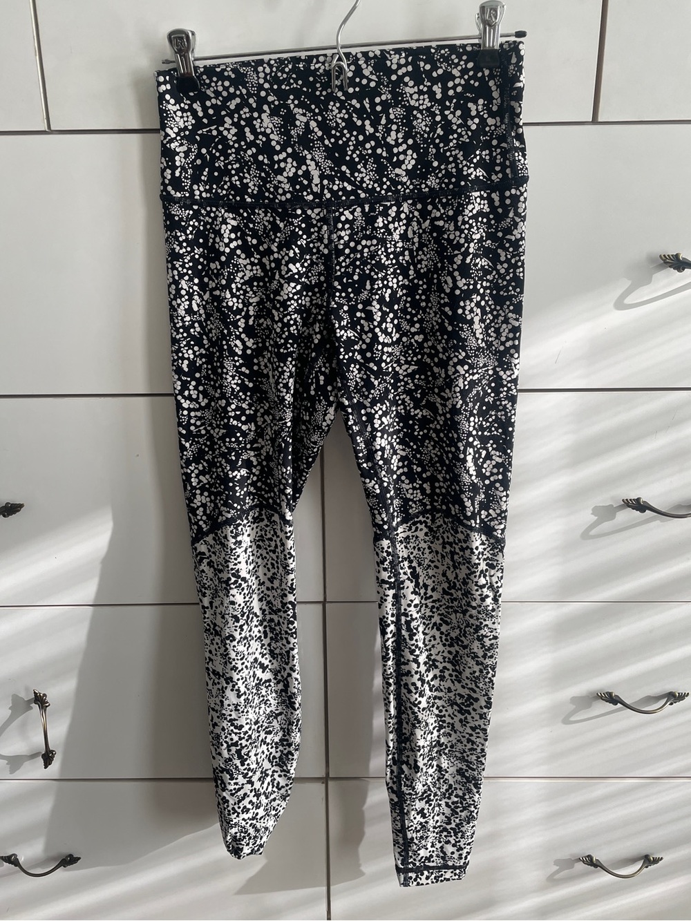 Lululemon Black and White Speckled High-Rise Leggings